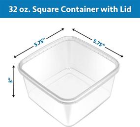 img 1 attached to 🍱 32-oz. Square Clear Deli Containers with Lids: Stackable, Tamper-Proof, BPA-Free Food Storage Solution - 20 Pack