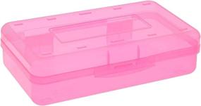 img 1 attached to Kids' School Supplies: Set of 4 Plastic Pencil Cases in 4 Colors (Dimensions: 7.75 x 4.5 x 2.25 Inches)