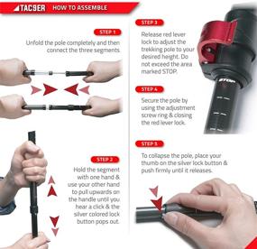 img 3 attached to 🏔️ TAC9ER Trekking Poles with Wrist Straps - Versatile Carbon Hiking Poles for Outdoor Activities