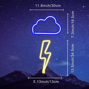 img 1 attached to Неоновые огни Теплая белая молния Голубое облако Неоновые вывески Для детей