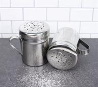 🧂 rsvp endurance 18/8 stainless steel stove top salt and pepper shakers, 10 oz. (.3l) logo