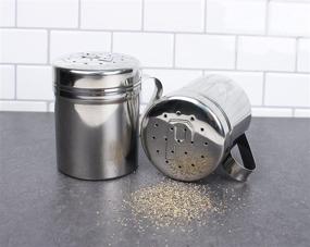 img 1 attached to 🧂 RSVP Endurance 18/8 Stainless Steel Stove Top Salt and Pepper Shakers, 10 oz. (.3L)