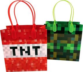 img 2 attached to 🎮 Pixel Miner Themed Party Favor Bags Treat Bags, 12 Pack - Perfect Loot Bags for Gamer-Themed Events!