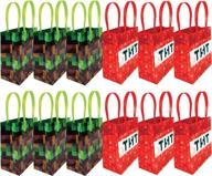 🎮 pixel miner themed party favor bags treat bags, 12 pack - perfect loot bags for gamer-themed events! логотип