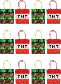 img 3 attached to 🎮 Pixel Miner Themed Party Favor Bags Treat Bags, 12 Pack - Perfect Loot Bags for Gamer-Themed Events!