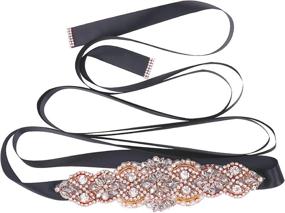 img 4 attached to Tendaisy Rhinestone Wedding Crystal Silver Black Women's Accessories in Belts