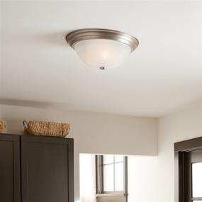 img 1 attached to Kichler 8110NI Flush Mount 3-Light Fixture in Brushed Nickel