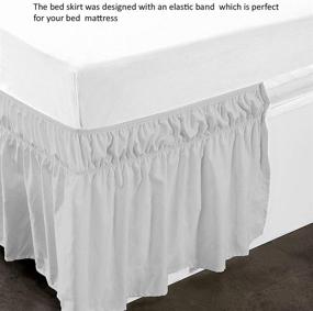 img 2 attached to 🛏️ Enhance Your Bed with the Easy Fit and Stylish Light Grey Solid Queen Size Bed Skirt - 18 Inch Depth - 3 Sided Coverage!
