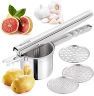 premium potato ricer masher with 3 interchangeable strainers - make perfectly smooth mashed potatoes and baby food effortlessly logo