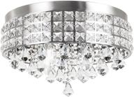 💎 stunning kira home gemma 15" crystal flush mount chandelier: modern chic design with dimmable 4-light & brushed nickel finish logo