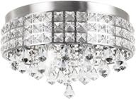 💎 stunning kira home gemma 15" crystal flush mount chandelier: modern chic design with dimmable 4-light & brushed nickel finish логотип