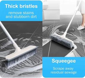 img 1 attached to Abealv 2-in-1 Floor Scrub Brush with Adjustable Long Handle - Perfect for Window Squeegeeing, Bathroom and Patio Cleaning
