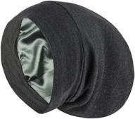 alexander products satin lined sleep cap: adjustable bonnet slouchy beanie for natural curly hair women - wake up to frizz-free tresses! logo