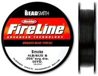 🔥 fireline braided bead thread - smoke (50 yards, 4lb test) by beadsmith logo