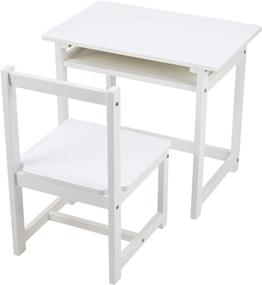 img 1 attached to 🪑 Amazon Basics Solid Wood Kids Desk and Chair Set: Stylish White Furniture for Study and Play