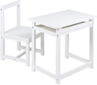 🪑 amazon basics solid wood kids desk and chair set: stylish white furniture for study and play logo