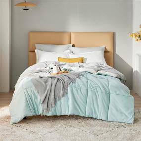 img 1 attached to 🛏️ Bedsure King Duvet Insert Comforter - Teal, All Season King Size Quilted Down Alternative Comforter, 280 GSM Soft Microfiber Bedding with Moisture Wicking, Machine Washable, Corner Tabs