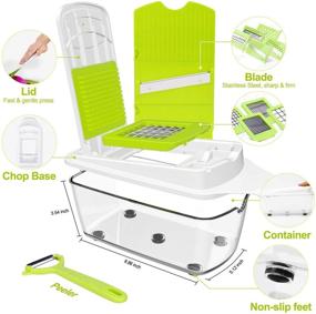 img 1 attached to 🥬 23 PCS Vegetable Chopper and Slicer Dicer for Kitchen | All-in-One Veggie Cutter and Salad Maker with Container