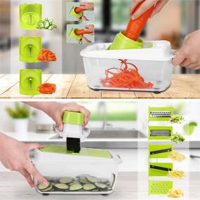 img 2 attached to 🥬 23 PCS Vegetable Chopper and Slicer Dicer for Kitchen | All-in-One Veggie Cutter and Salad Maker with Container