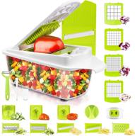 🥬 23 pcs vegetable chopper and slicer dicer for kitchen | all-in-one veggie cutter and salad maker with container logo