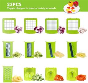 img 3 attached to 🥬 23 PCS Vegetable Chopper and Slicer Dicer for Kitchen | All-in-One Veggie Cutter and Salad Maker with Container