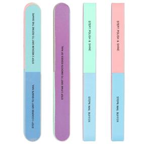 img 3 attached to 12-Pack of Washable Emery Board Nail Files and Buffers - 7 Steps for Professional Nail Buffering, Ideal for Acrylic Nails