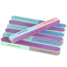 img 4 attached to 12-Pack of Washable Emery Board Nail Files and Buffers - 7 Steps for Professional Nail Buffering, Ideal for Acrylic Nails