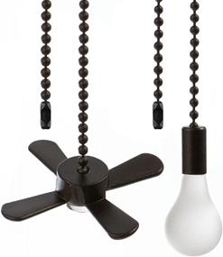 img 4 attached to Ceiling Fan Chain Pulls with Beaded Ball Extension Chains - 2PCS 12inch Cords for Ceiling Fan Light, Wall Lamps, Cabinet Light (Light Bulb and Fan Shape) - Matte ORB Finish