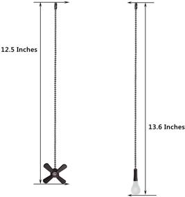 img 3 attached to Ceiling Fan Chain Pulls with Beaded Ball Extension Chains - 2PCS 12inch Cords for Ceiling Fan Light, Wall Lamps, Cabinet Light (Light Bulb and Fan Shape) - Matte ORB Finish