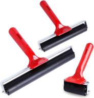 🔧 durable ucec rubber rollers for crafting, printing, and gluing - set of 3 (2.4”, 5.9”, 7.9”) logo