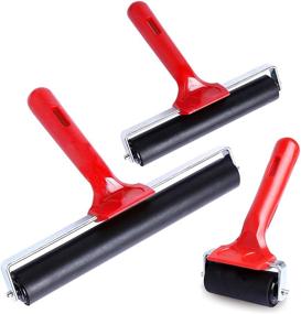 img 4 attached to 🔧 Durable UCEC Rubber Rollers for Crafting, Printing, and Gluing - Set of 3 (2.4”, 5.9”, 7.9”)