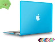 💙 ueswill aqua blue hard shell case cover for macbook air 11 inch (model a1370 / a1465) - sleek matte finish logo