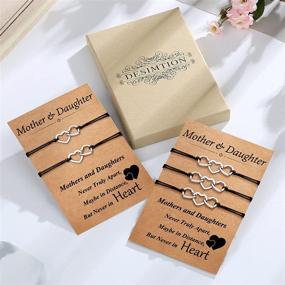 img 1 attached to 📚 DESIMTION Heart Back to School Mother Daughter Bracelets Set for 2- Mom Gifts from Daughters- Wish Bracelet- Back to School Gifts for Kids