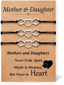 img 4 attached to 📚 DESIMTION Heart Back to School Mother Daughter Bracelets Set for 2- Mom Gifts from Daughters- Wish Bracelet- Back to School Gifts for Kids