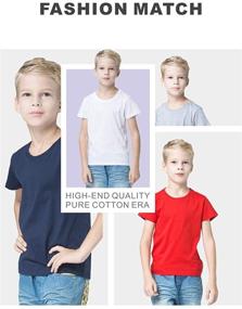 img 3 attached to Trendy Boys' Short Sleeve T-Shirt for Toddler & Kids - Vibrant Solid-Colored Round Collar Clothing by Herepai