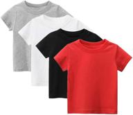 trendy boys' short sleeve t-shirt for toddler & kids - vibrant solid-colored round collar clothing by herepai logo