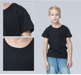 img 2 attached to Trendy Boys' Short Sleeve T-Shirt for Toddler & Kids - Vibrant Solid-Colored Round Collar Clothing by Herepai