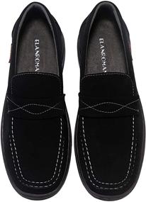 img 3 attached to 👞 ELANROMAN Superior Moccasin Loafers: Stylish Leather Men's Shoes & Slip-Ons