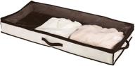 mdesign soft fabric under bed storage organizer: cream/espresso brown holder bag for clothing, accessories, and boots логотип