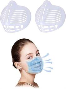 img 4 attached to Enhanced Breathing Space with 3D Silicone Mask Bracket - Reusable Translucent Inner Support for Face Coverings (2A, White) for Men and Women