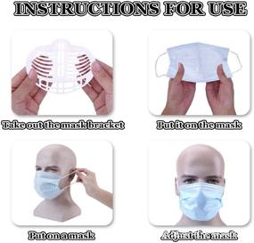 img 1 attached to Enhanced Breathing Space with 3D Silicone Mask Bracket - Reusable Translucent Inner Support for Face Coverings (2A, White) for Men and Women