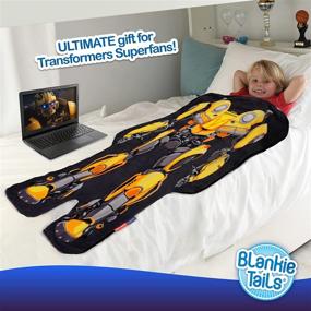 img 3 attached to 🐝 Transformers Blankie Tails Bumblebee: Double Sided Super Soft and Cozy Wearable Blanket for Kids