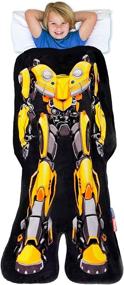 img 4 attached to 🐝 Transformers Blankie Tails Bumblebee: Double Sided Super Soft and Cozy Wearable Blanket for Kids