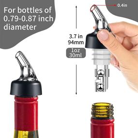 img 2 attached to Pack of 3 Automatic Measured Bottle Pourers - 1 oz (30 mL) Quick Shot Spirit Measure Pourer for Drinks, Wine, Cocktails - Home Bar Tools - PORE0016 (3)
