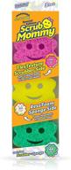 🧽 scrub daddy and scrub mommy power flower set - dual-sided sponge and scrubber for non-scratch cleaning of dishes and home - odor resistant, firm in cold water and soft in warm, multi-surface - pack of 3 logo