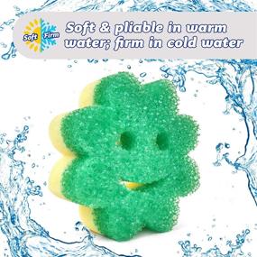 img 1 attached to 🧽 Scrub Daddy and Scrub Mommy Power Flower Set - Dual-Sided Sponge and Scrubber for Non-Scratch Cleaning of Dishes and Home - Odor Resistant, Firm in Cold Water and Soft in Warm, Multi-Surface - Pack of 3