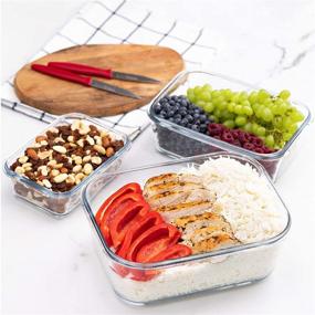 img 3 attached to 🍽️ Large Glass Food Storage Containers with Locking Lids - Baking Dish Set - 3 Piece Set with 120 OZ/70 OZ/35 OZ Capacity - Leakproof, Ovensafe, Ideal for Storing, Serving, and Meal Prepping