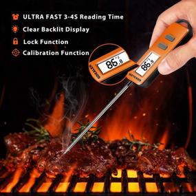 img 3 attached to 🔥 GDEALER Digital Meat Thermometer - Instant Read Cooking Candy Food Thermometer with Long Probe, Backlight & Calibration - Ultra Fast for Kitchen BBQ Grill Smoker Oil Fry Temperature - Orange