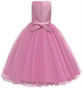 img 2 attached to Tulle Vintage Dresses for Little Girls - Flower 💐 Lace Pageant Wedding Evening Gown with Floor-Length for Dance Party