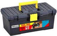 meijia портативный ящик для хранения инструментов с складными замками, съемным поддоном - классический черный/желтый, 15,55x8,78x6,49 дюйма. логотип